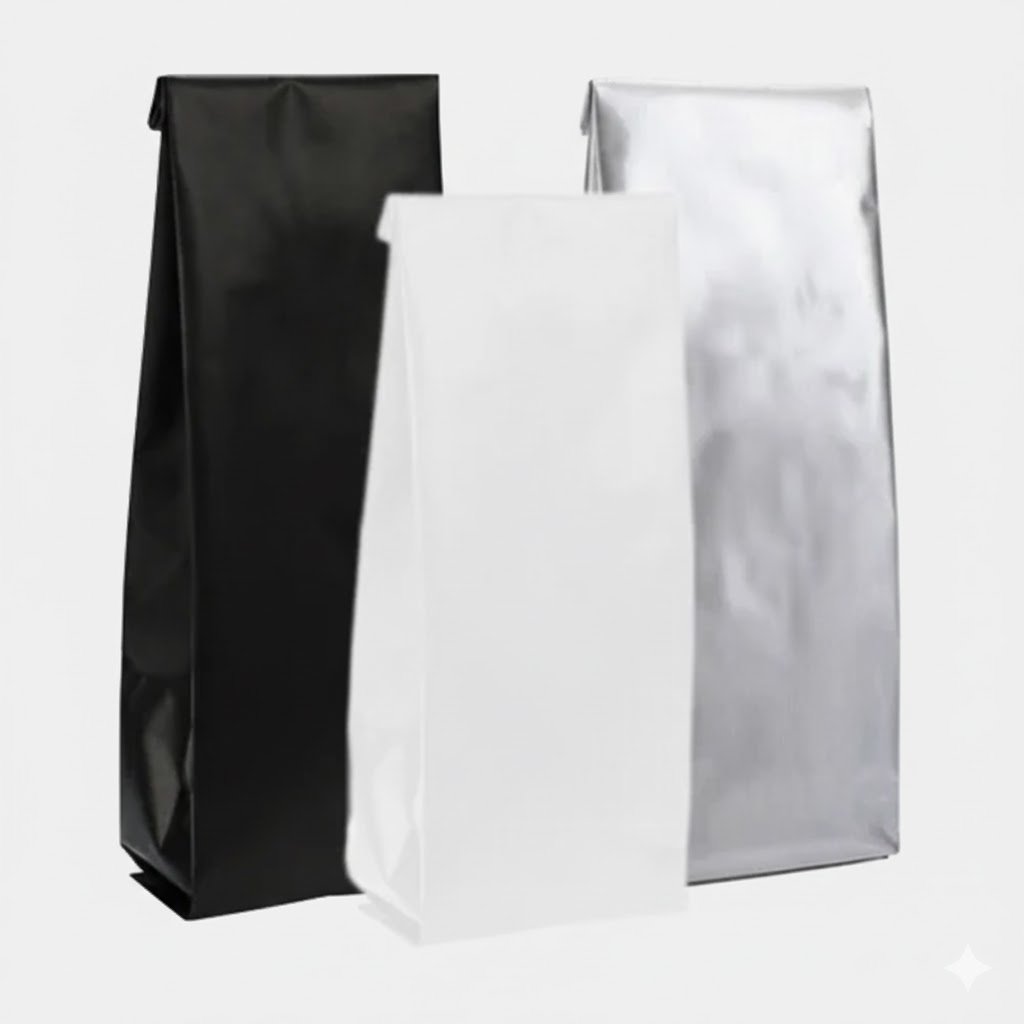 Side Gusset Pouches - Matte Black Matte White Matte Silver withWithout Zipper Side Gusset Pouches - Matte Black Matte White Matte Silver withWithout Zipper