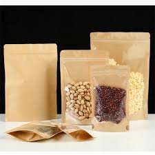 Standup Zipper One Side Kraft Paper One Side Transparent